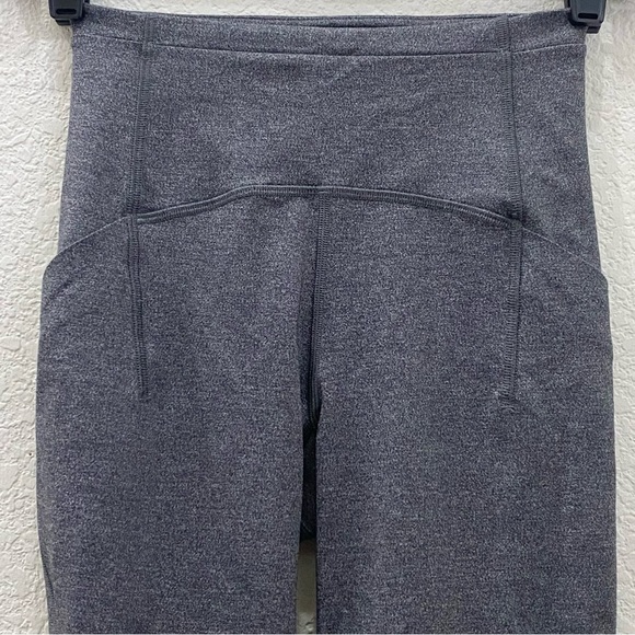 LULULEMON Swift Speed High Rise Crop 21" Heathered Black Leggings Size 2 - Picture 12 of 16